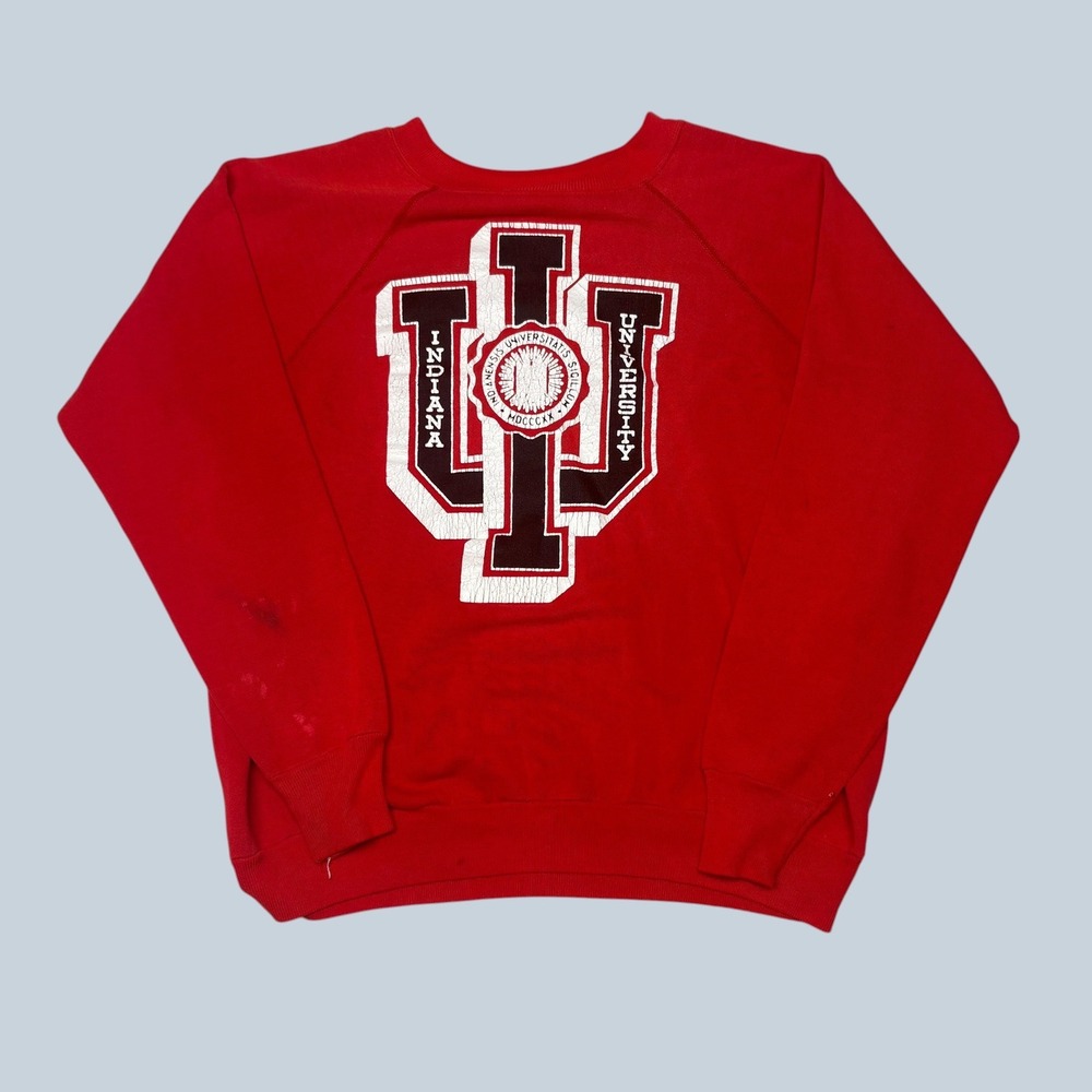 Vintage Pannill Indiana University Hoosiers Sweatshirt Red Mens Large USA Made